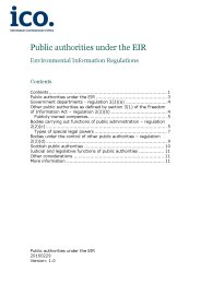 Public authorities under the EIR. Environmental information regulations. Version 1.0