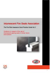 Guidance in respect of the use of intumescent glazing seals in timber doors and screens