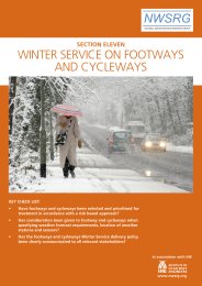 NWSRG practical guide for winter service. Section Eleven. Winter service on footways and cycleways