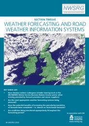 NWSRG practical guide for winter service. Section Twelve. Weather forecasting and road weather information systems