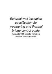 External wall insulation specification for weathering and thermal bridge control guide