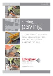 Cutting paving. Cutting precast concrete blocks flags and kerbs - efficient design and managing the risk