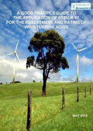 Good practice guide to the application of ETSU-R-97 for the assessment and rating of wind turbine noise