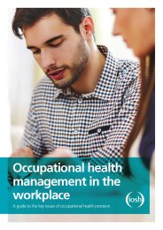 Occupational health management in the workplace. A guide to the key issues of occupational health provision