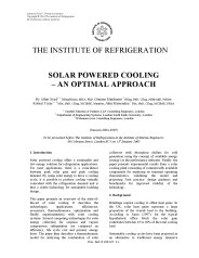 Solar powered cooling - an optimal approach