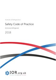 Safety code of practice - ammonia refrigerant