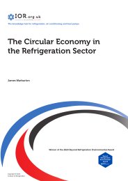 Circular economy in the refrigeration sector