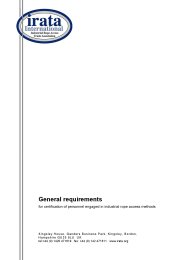 General requirements for certification of personnel engaged in industrial rope access methods. 6th edition