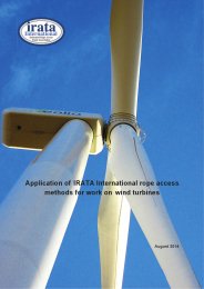 Application of IRATA International rope access methods for work on wind turbines