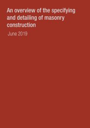 An overview of the specifying and detailing of masonry construction