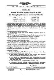 Building Regulations (Local Enactments) Order 1966