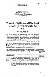 Chronically Sick and Disabled Persons (Amendment) Act 1976