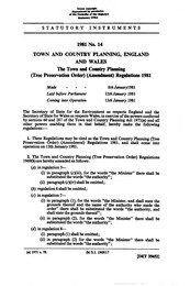Town and Country Planning (Tree Preservation Order) (Amendment) Regulations 1981