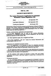 Ancient Monuments (Applications for Scheduled Monument Consent) Regulations 1981