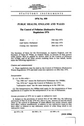 Control of Pollution (Radioactive Waste) Regulations 1976