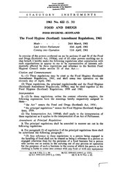 Food Hygiene (Scotland) Amendment Regulations 1961 (S.38) - The ...