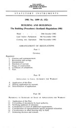 Building (Procedure) (Scotland) Regulations 1981 (S.152)