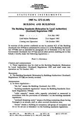 Building Standards (Relaxation by Local Authorities) (Scotland) Regulations 1985 (S.105)