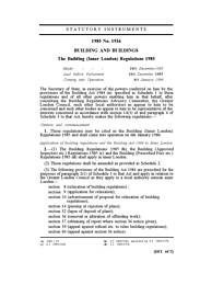 Building (Inner London) Regulations 1985