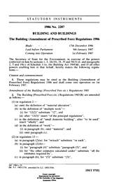 Building (Amendment of Prescribed Fees) Regulations 1986