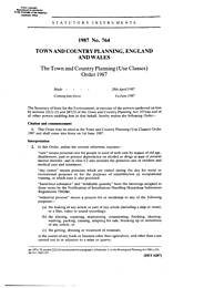 Town and Country Planning (Use Classes) Order 1987