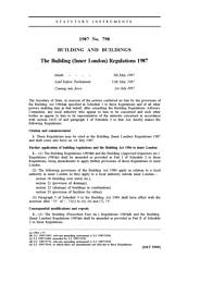 Building (Inner London) Regulations 1987