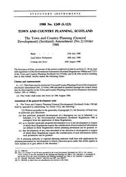Town and Country Planning (General Development) (Scotland) Amendment (No 2) order 1988 (S.123)