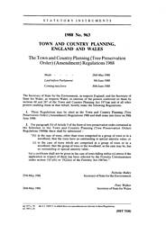 Town and Country Planning (Tree Preservation Order) (Amendment) Regulations 1988