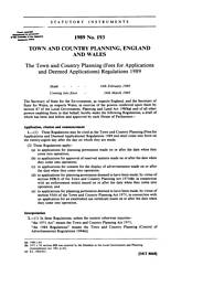 Town and Country Planning (Fees for Applications and Deemed Applications) Regulations 1989