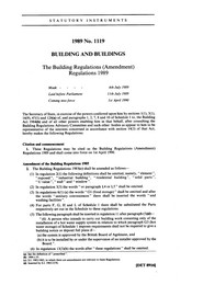 Building Regulations (Amendment) Regulations 1989