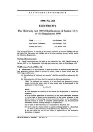 Electricity Act 1989 (Modifications of Section 32(5) to (8)) Regulations 1990