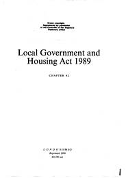 Local Government and Housing Act 1989