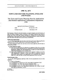 Town and Country Planning (Fees for Applications and Deemed Applications) (Amendment) Regulations 1990