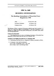 Building (Amendment of Prescribed Fees) Regulations 1990