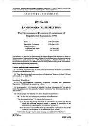 Environmental Protection (Amendment of Regulations) Regulations 1991
