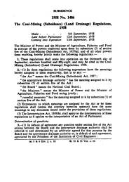 Coal-Mining (Subsidence) (Land Drainage) Regulations 1958