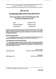 Trade Effluents (Prescribed Processes and Substances) Regulations 1992