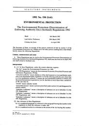 Environmental Protection (Determination of Enforcing Authority etc.) (Scotland) Regulations 1992 (S.61)