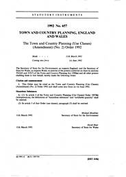 Town and Country Planning (Use Classes) (Amendment) (No 2) Order 1992