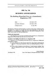 Building (Prescribed Fees etc.) (Amendment) Regulations 1992