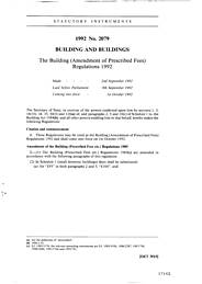 Building (Amendment of Prescribed Fees) Regulations 1992