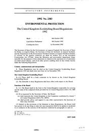 United Kingdom Ecolabelling Board Regulations 1992
