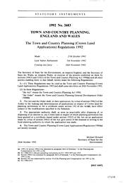 Town and Country Planning (Crown Land Applications) Regulations 1992