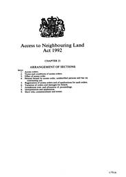 Access to Neighbouring Land Act 1992