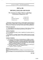 Assistance for Minor Works to Dwellings (Amendment) Regulations 1993