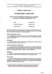 Control of Pollution (Discharges by Islands Councils) (Scotland) Regulations 1993 (S.173)