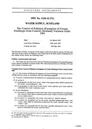 Control of Pollution (Exemption of Certain Discharges from Control) (Scotland) Variation Order 1993 (S.171)