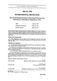 Environmental Protection (Prescribed Processes and Substances) (Amendment) Regulations 1993