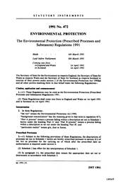 Environmental Protection (Prescribed Processes and Substances) Regulations 1991