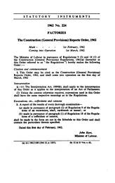 Construction (General Provisions) Reports Order 1962